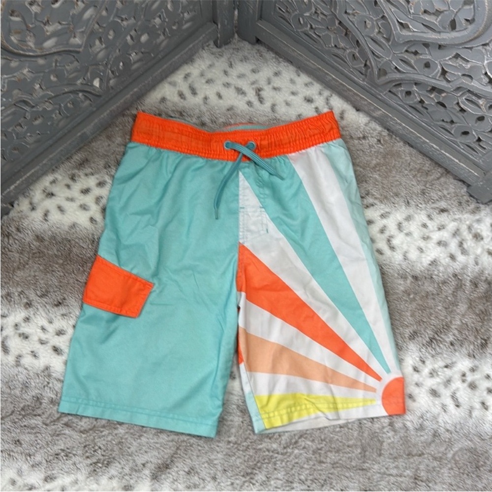 Cat & Jack sunburst swim trunks boys medium pastel sunshine beach pool party